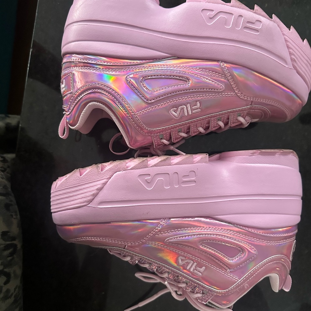 Fila Pink Sneakers with Holographic Detail